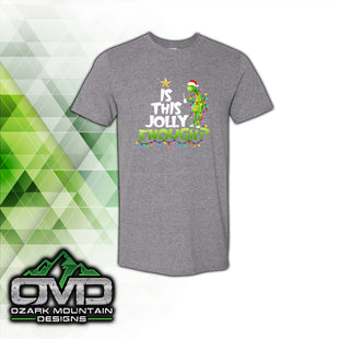 Christmas Grinch Jolly Enough Gray T-Shirt