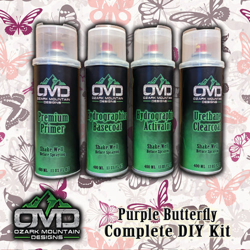 Hydrographics Aerosol DIY Dip kit - Purple Butterflys
