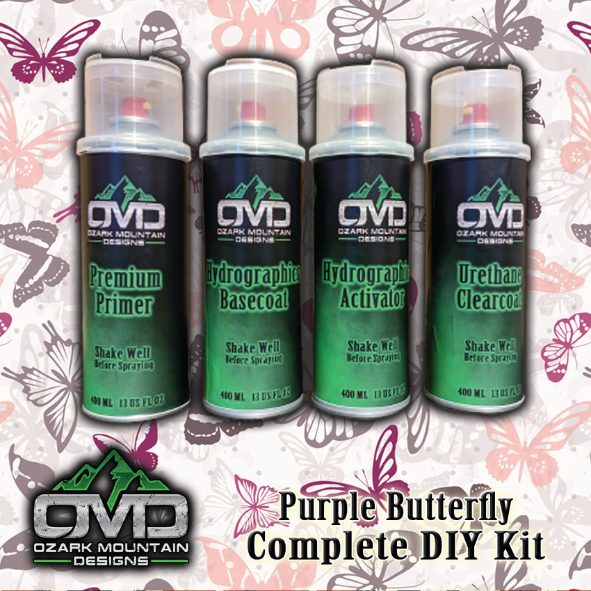 Hydrographics Aerosol DIY Dip kit - Purple Butterflys