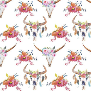 Cowgirl Bull Flowers