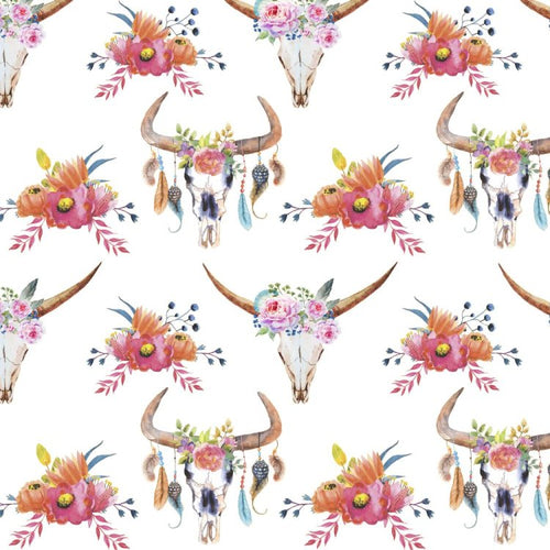 Cowgirl Bull Flowers