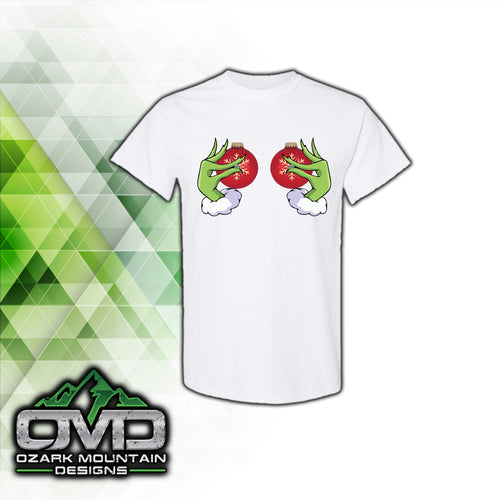 Christmas Grinch Boobs White T-Shirt