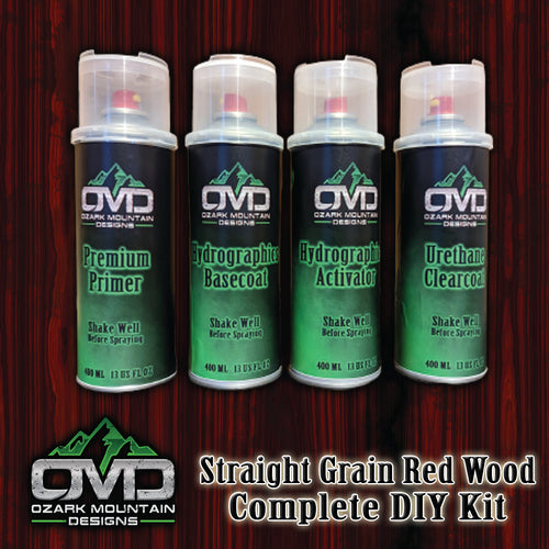 Hydrographics Aerosol DIY Dip kit - Straight Grain Red Wood