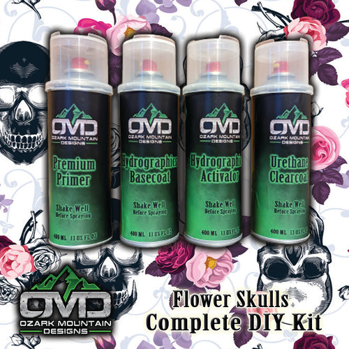Hydrographics Aerosol DIY Dip kit - Flower Skulls