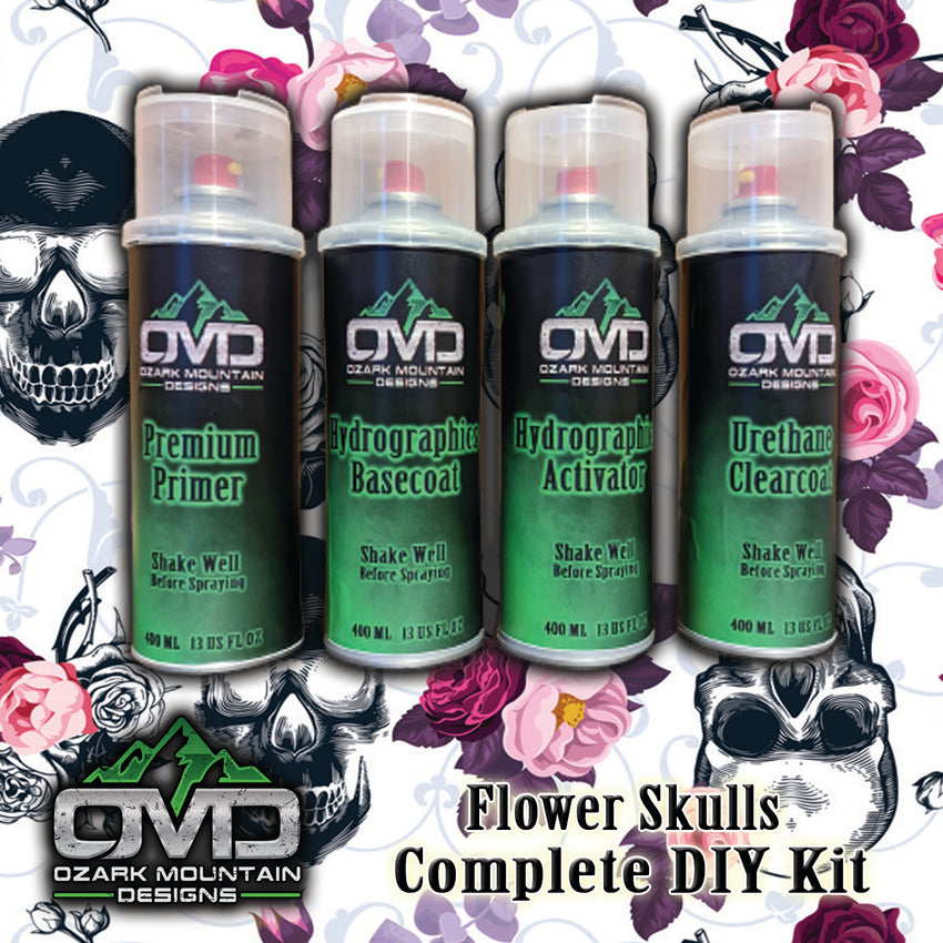 Hydrographics Aerosol DIY Dip kit - Flower Skulls