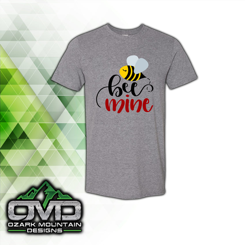 Valentines Bee Mine Gray T-Shirt